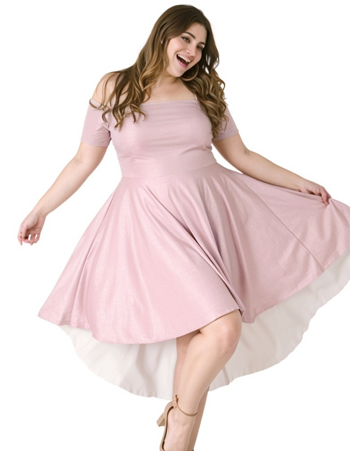 Vestido de fiesta con hombros descubiertos  Curvy plus